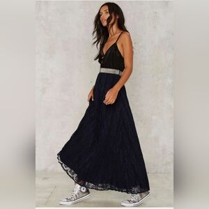 Lucy Paris Navy Lace Skirt